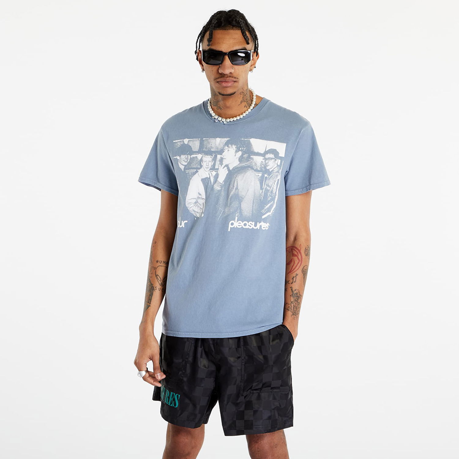 T-paita Pleasures Movin' On T-Shirt Sininen | P23SP032 SLATE, 0