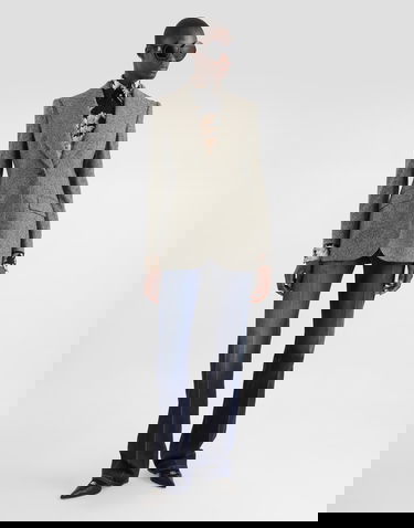 Takki Dolce & Gabbana Dolce & Gabbana Single-Breasted Dotted Wool Jacket Harmaa | F29QGTFMBARS8030, 1