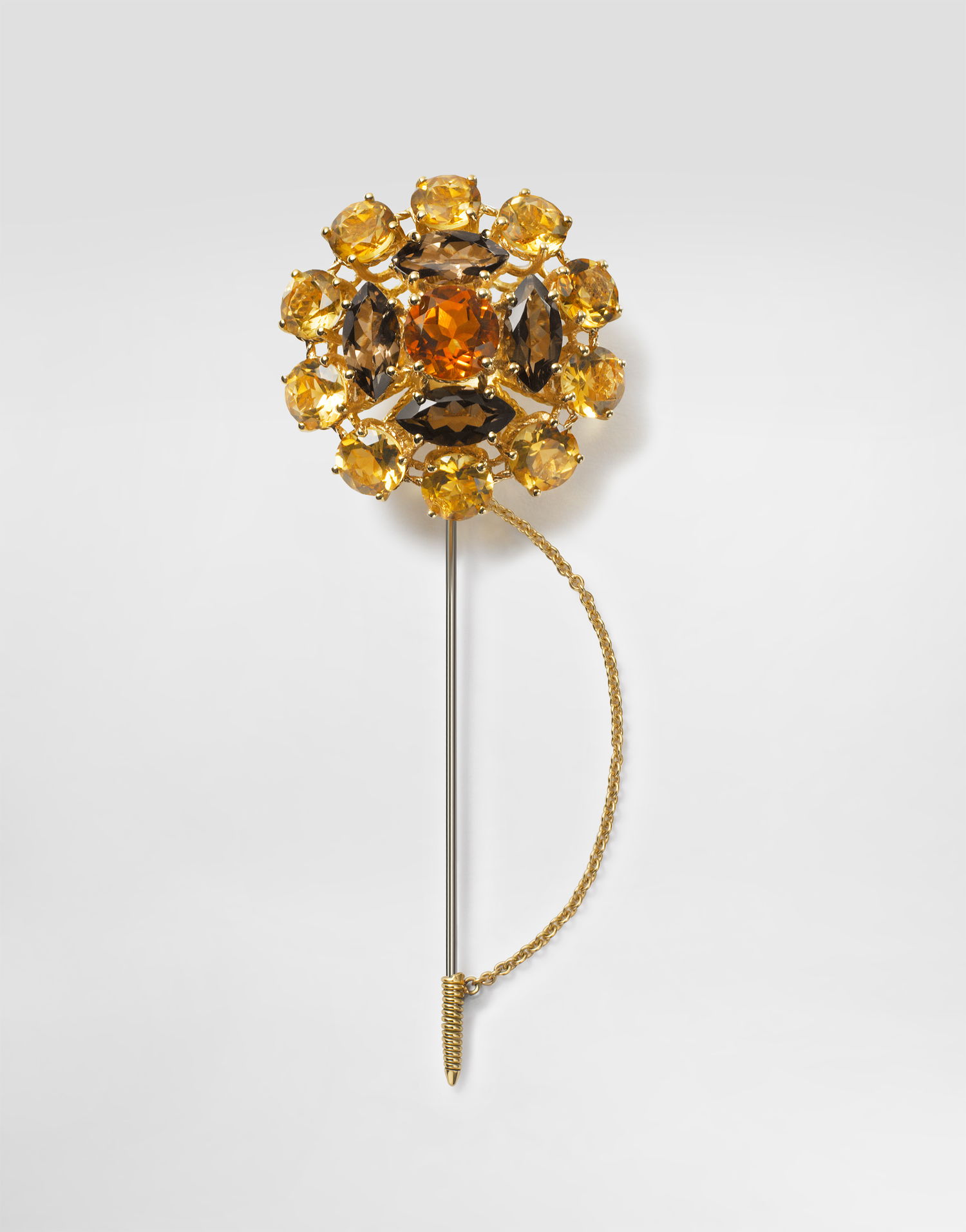 Pin Dolce & Gabbana Dolce & Gabbana Sicily Brooch with Madera Quartz, Smoky Quartz, and Citrines Keltainen | WPKN3GWYE01ZOO00, 0