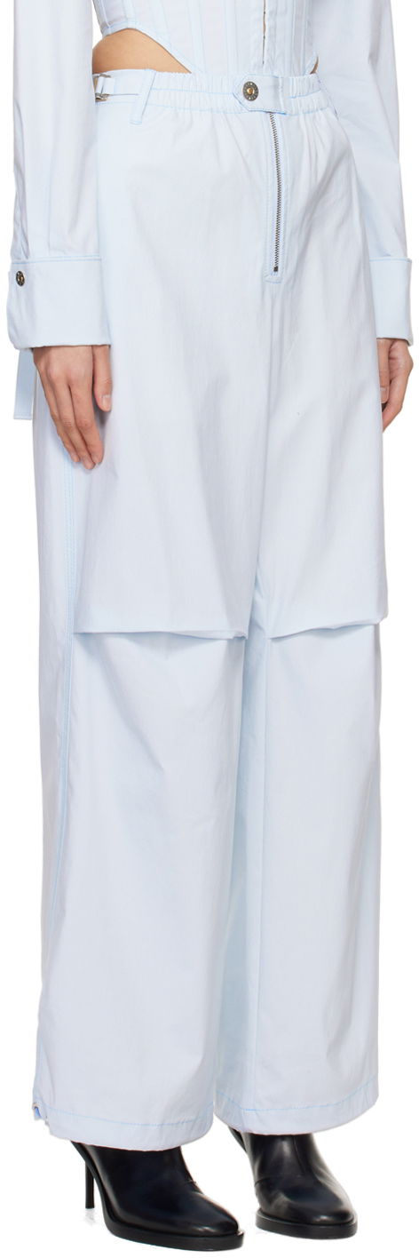 Housut Dion Lee Flight Zippered Wide-Leg Trousers Sininen | C2187PS24, 1