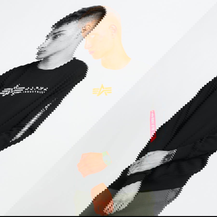 Villapaita Alpha Industries Alpha Label Sweater Musta | 118312 03, 0