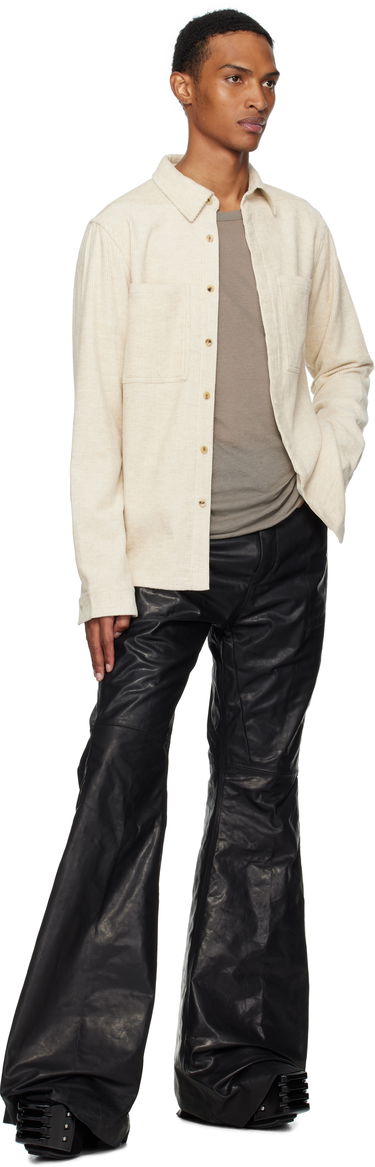 Paita Rick Owens Rick Owens Concordians Corduroy Work Shirt Beige | RU02E1292 MLC, 3