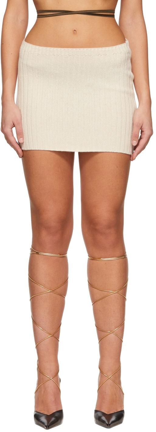 Hame GUIZIO Guizio Wool Mini Skirt Beige | DGF21M1026