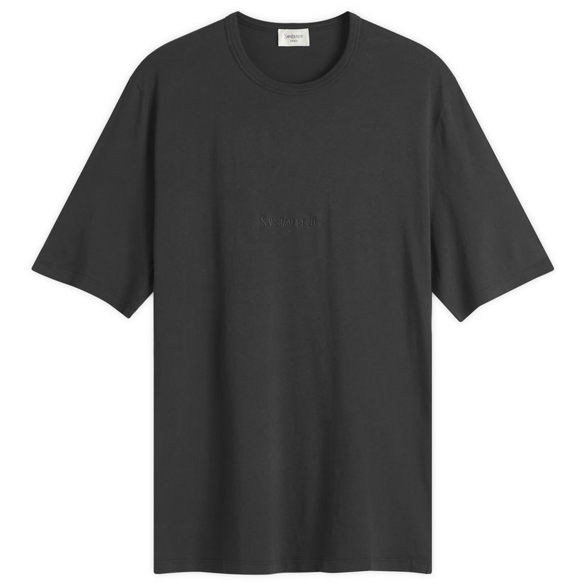 T-paita Saint Laurent Saint Laurent Tonal Logo T-Shirt, Size Large Musta | 818535-YBHD2-1025