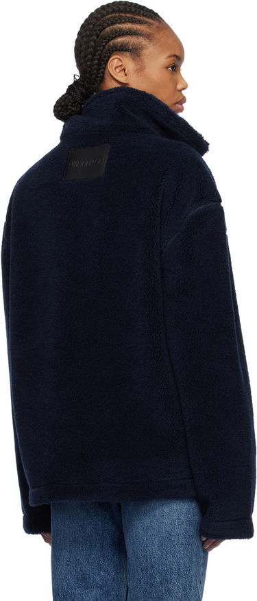 Bomber-takki JW Anderson JW Anderson 'Look Look Look' Fleece Zip-Up Jacket Tummansininen | JK0375-PG1711, 2