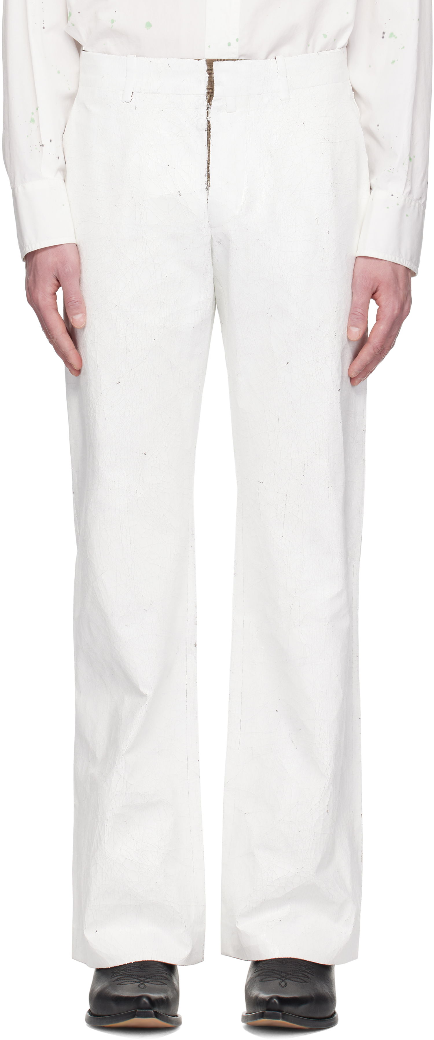 Housut Maison Margiela MM6 Maison Margiela Painted Trousers Valkoinen | SH2KA0026 M35437, 0