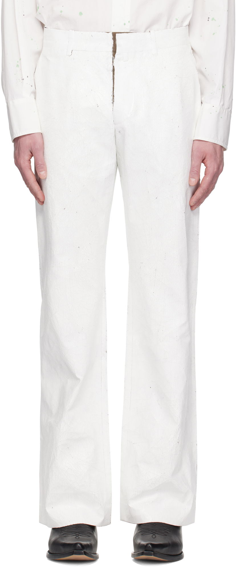 Housut Maison Margiela MM6 Maison Margiela Painted Trousers Valkoinen | SH2KA0026 M35437