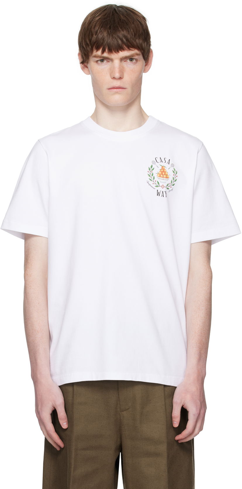 T-paita Casablanca Casablanca 'Casa Way' Graphic T-Shirt Valkoinen | MPF25-JTS-001-26-EX-FLANNELS