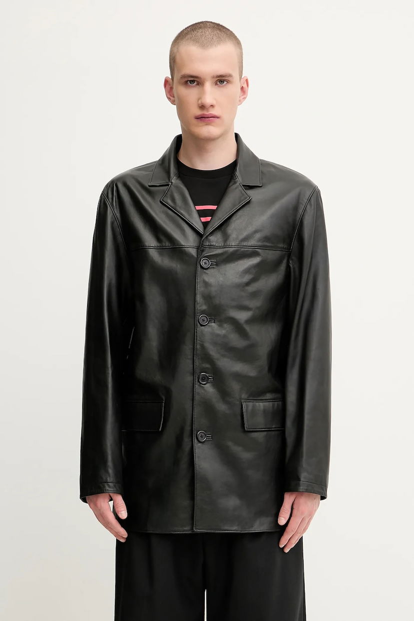 Takki 1017 ALYX 9SM 1017 ALYX 9SM Four Button Leather Jacket Musta | AAMOU0548LE01