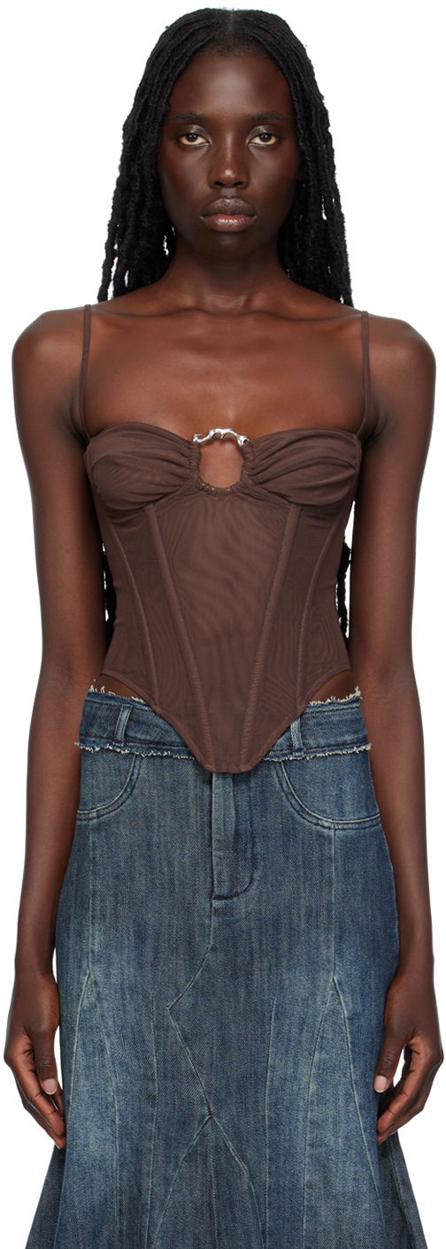 Tankkitoppi Miaou Miaou Hannah Jewett Edition Deia Corset Top Ruskea | 7069PM1UMB