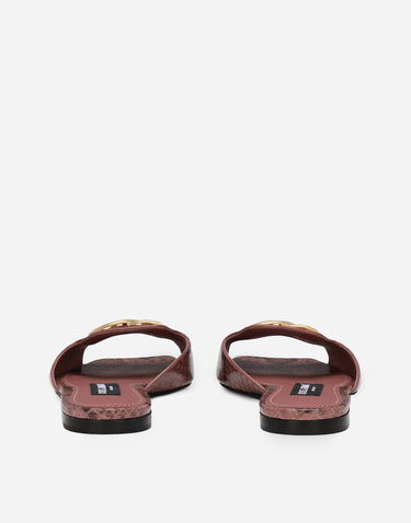 Asusteet Dolce & Gabbana Dolce & Gabbana Python Skin Slides with DG Buckle Vaaleanpunainen | CQ0593A2Y688H415, 2