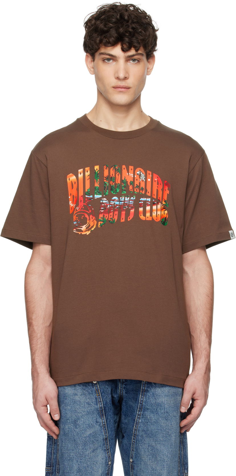 T-paita BILLIONAIRE BOYS CLUB Tropical Island Arch Logo T-Shirt Ruskea | B24460