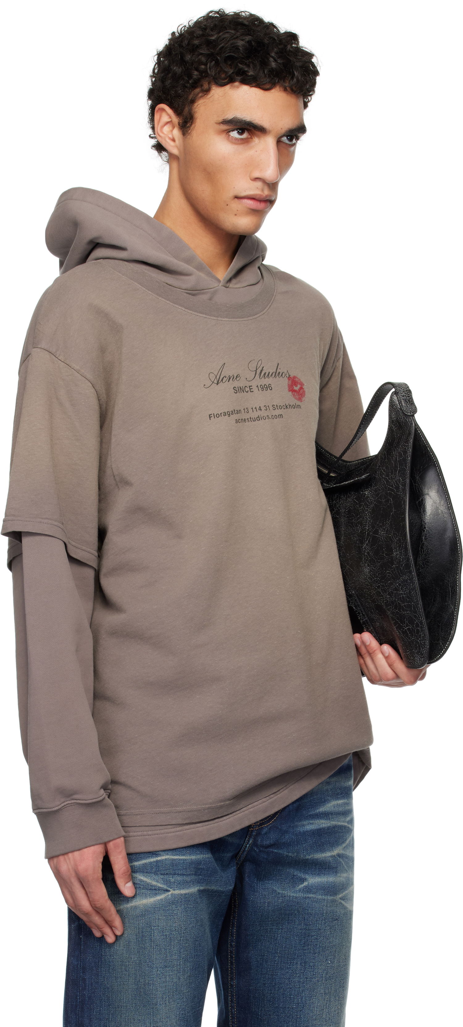 Huppari Acne Studios Acne Studios Double-Layered Hoodie Ruskea | AI0160-, 1