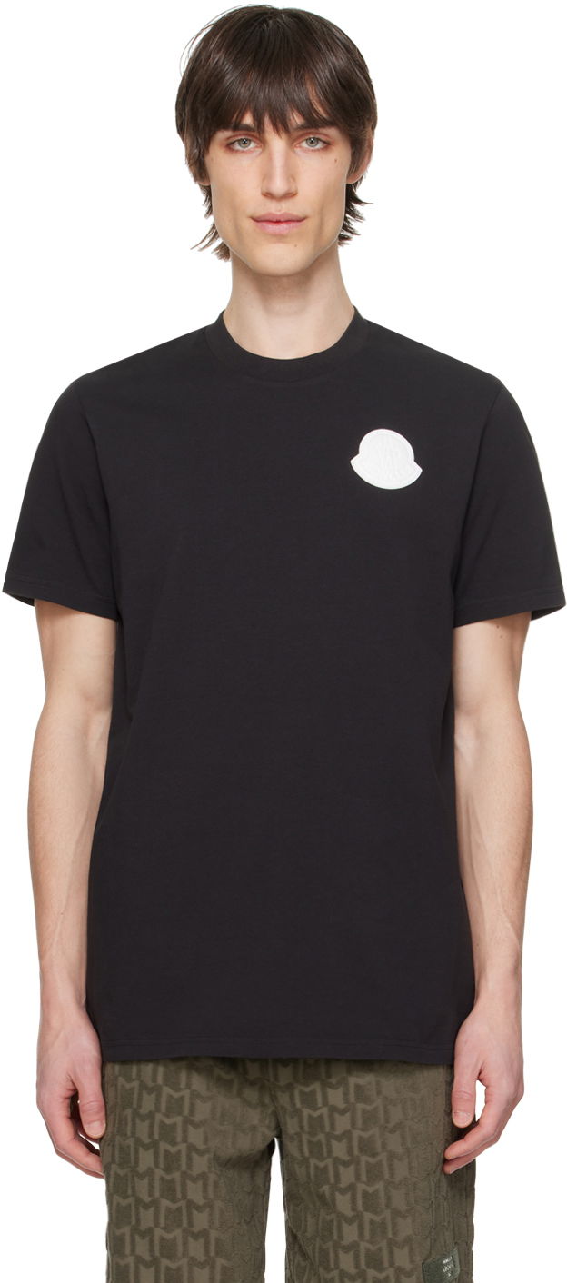 T-paita Moncler Black Patch T-Shirt Musta | J10918C0004583927