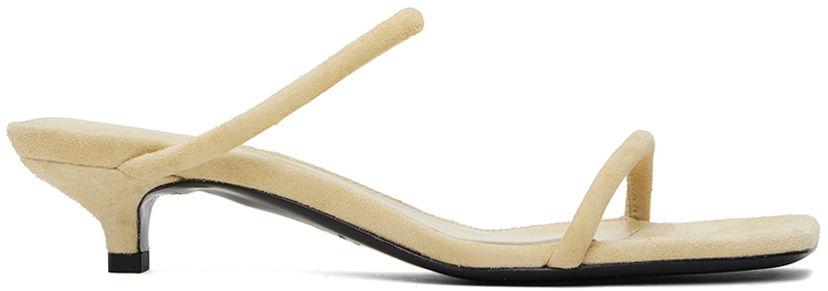 Asusteet TOTEME TOTEME 'The Minimalist' Heeled Suede Sandals Beige | 243-WAS2065-LE0045
