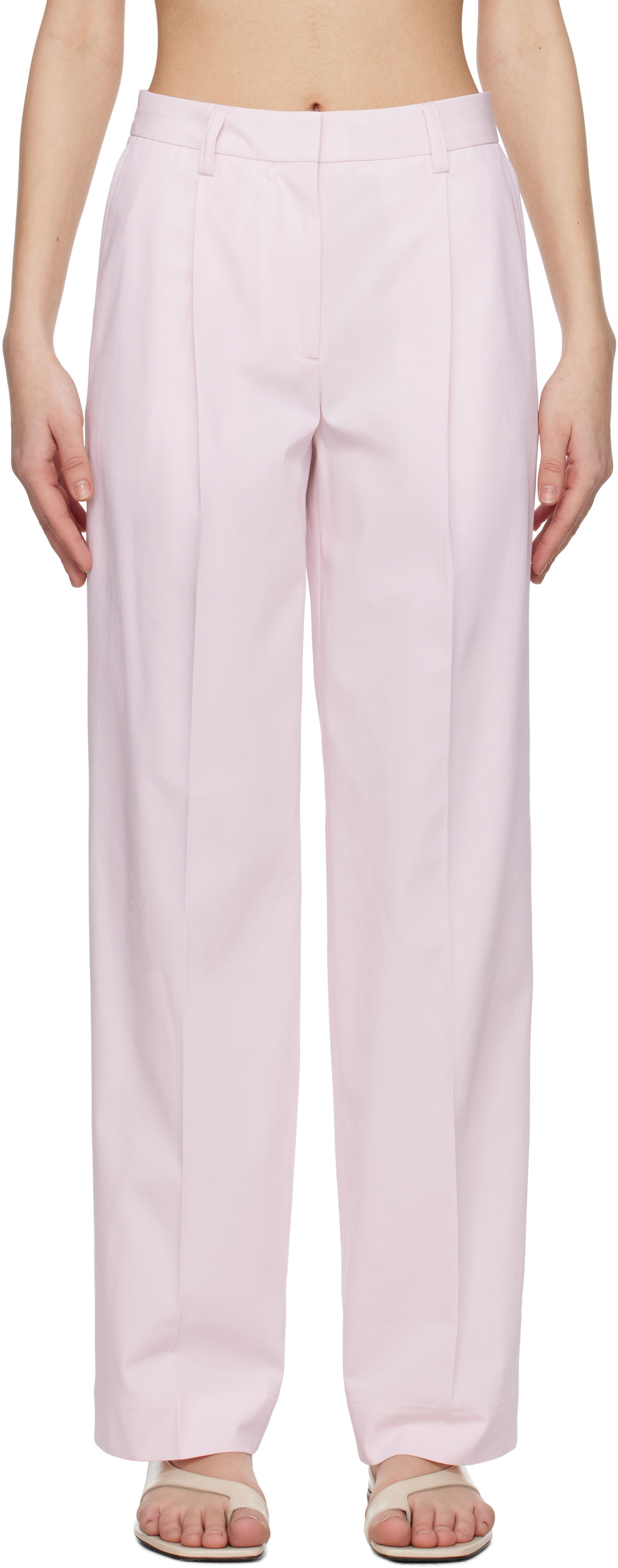 Housut TOTEME TOTEME Slanted Pocket Trousers Vaaleanpunainen | 252-WRB0246-FB0379, 0