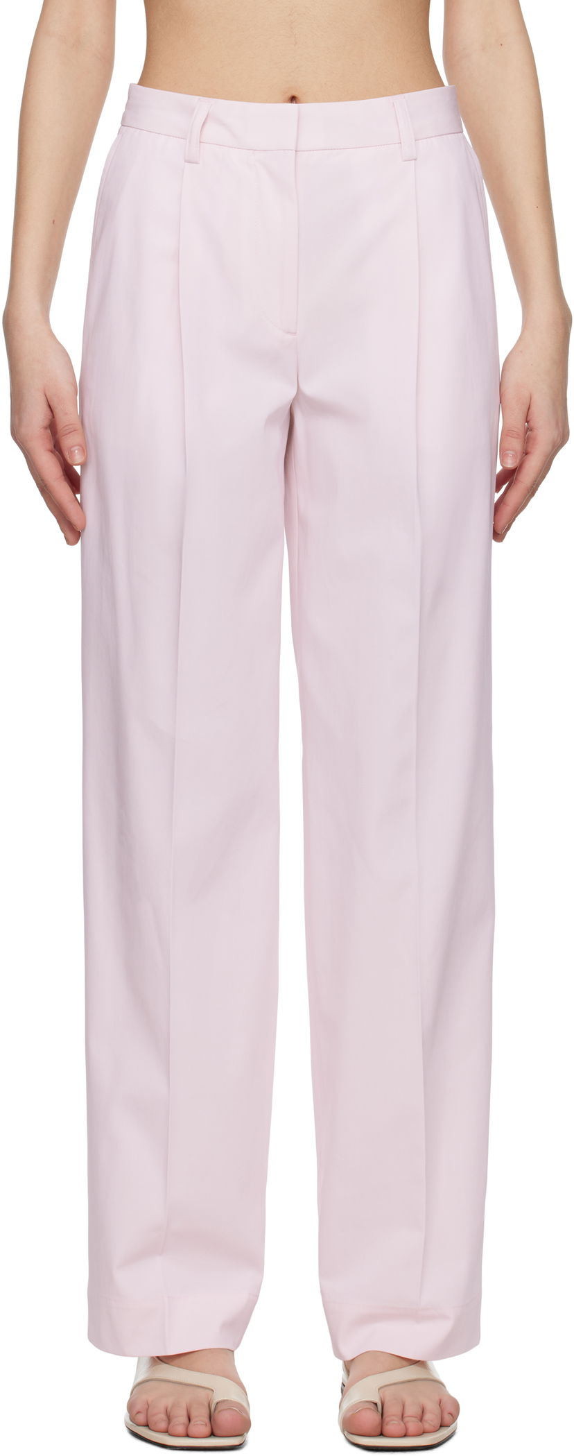 Housut TOTEME TOTEME Slanted Pocket Trousers Vaaleanpunainen | 252-WRB0246-FB0379