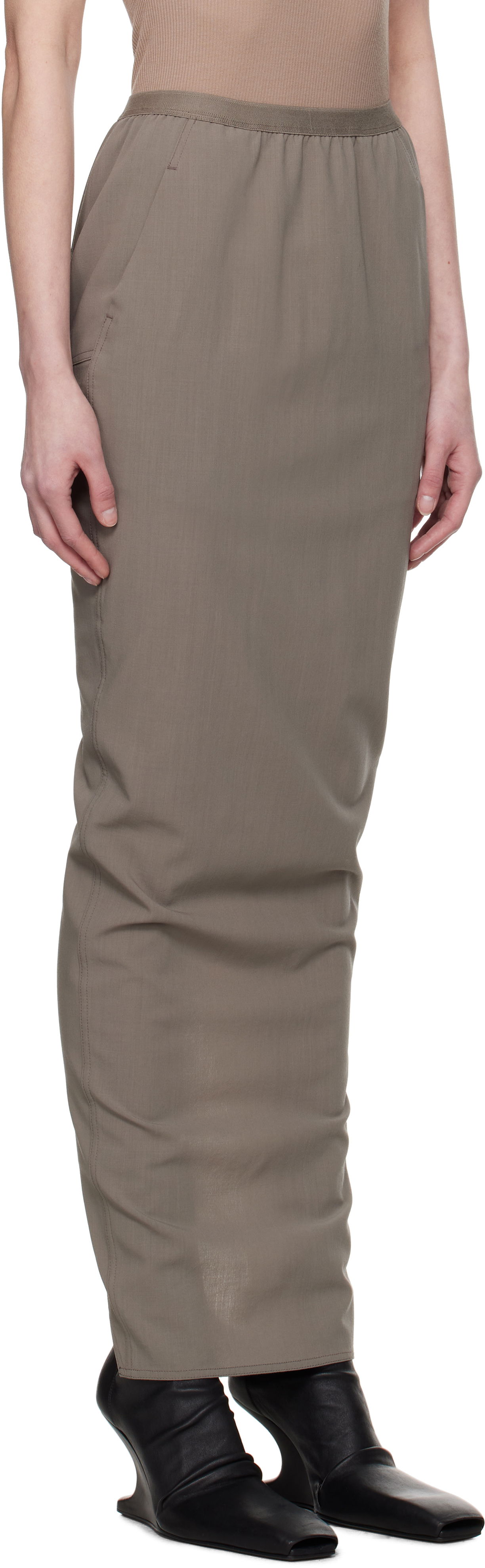 Hame Rick Owens Rick Owens Hollywood Soft Pillar Maxi Skirt Ruskea | RP01E7331 WLP, 1