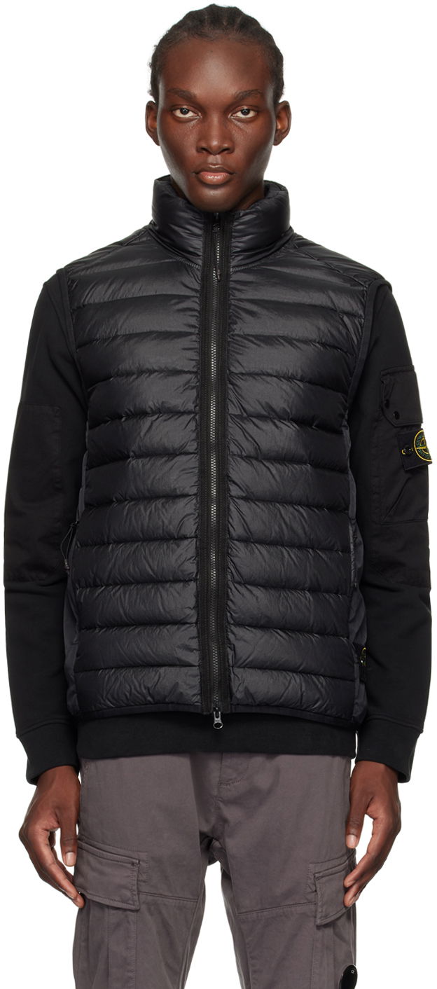 Liivi Stone Island Black Quilted Down Vest Musta | 8115G0724