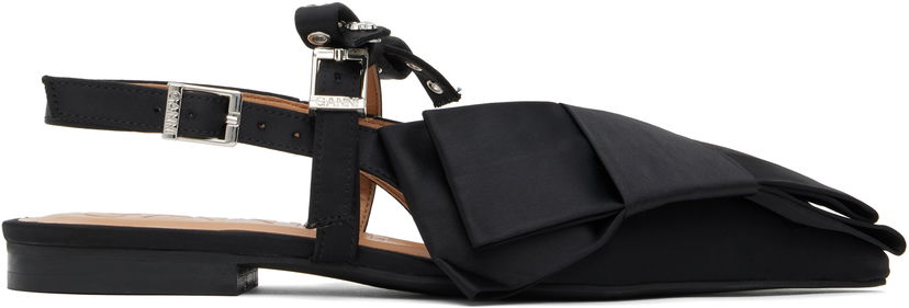 Vaatteet GANNI GANNI Big Bow Slingback Flats Musta | S2859