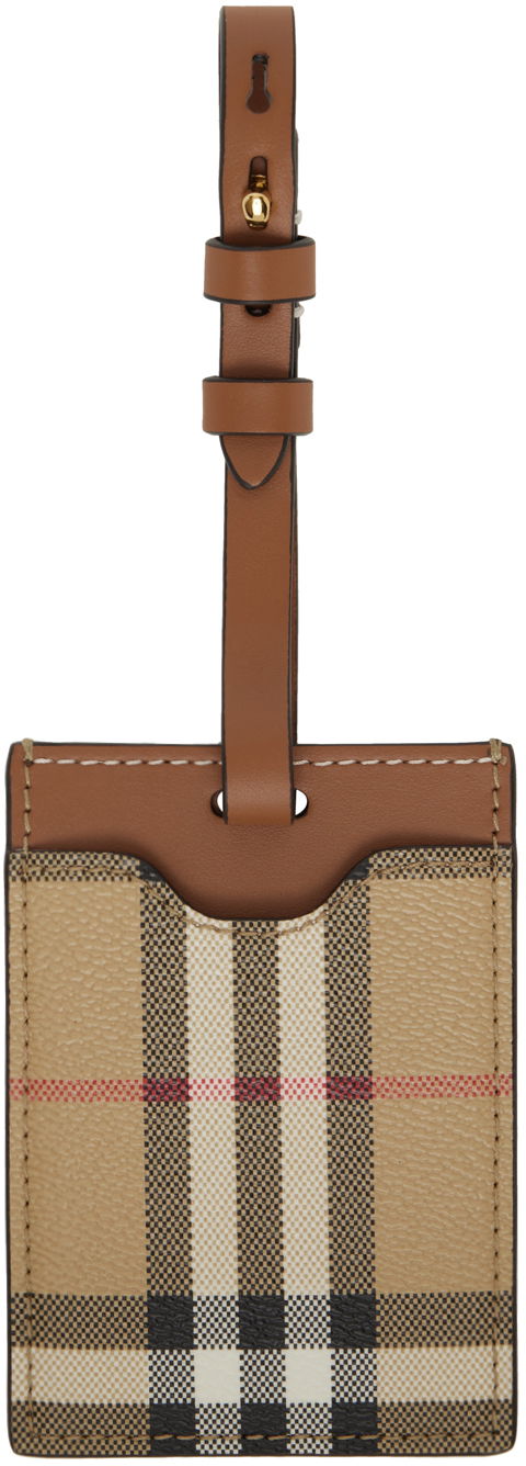 Avaimenperät Burberry Check Luggage Tag Beige | 8073976