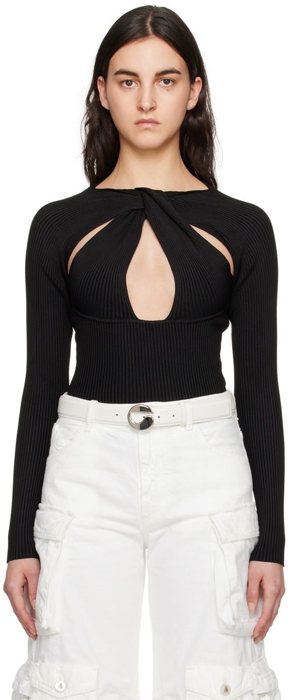 Body Coperni Coperni Twisted Cutout Long Sleeve Top Musta | COPML38600