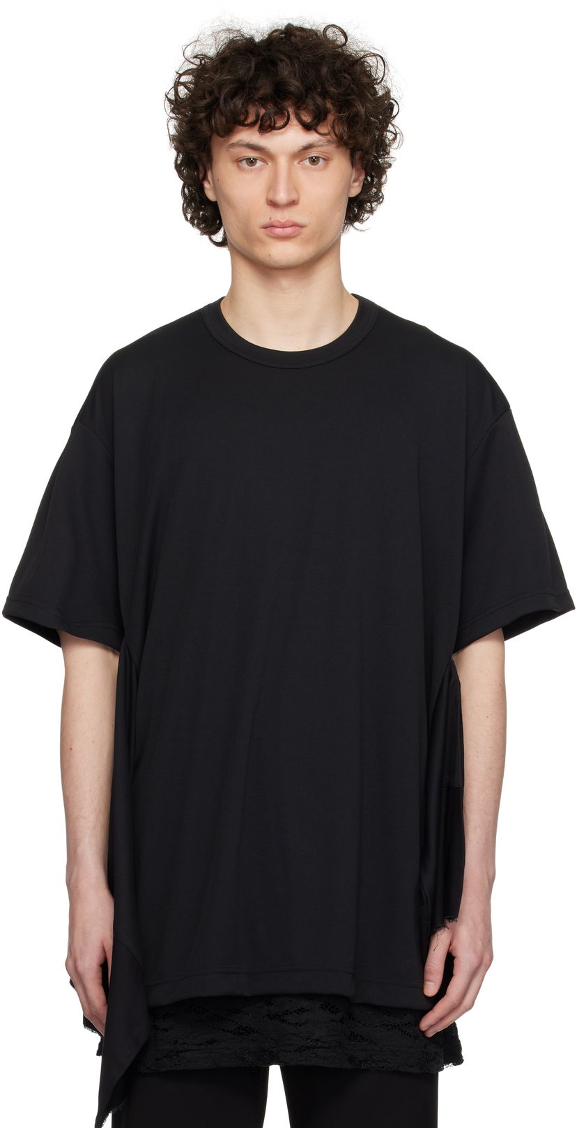 T-paita Comme des Garçons Homme Plus Polyester Piqué T-Shirt Musta | PO-T020-051
