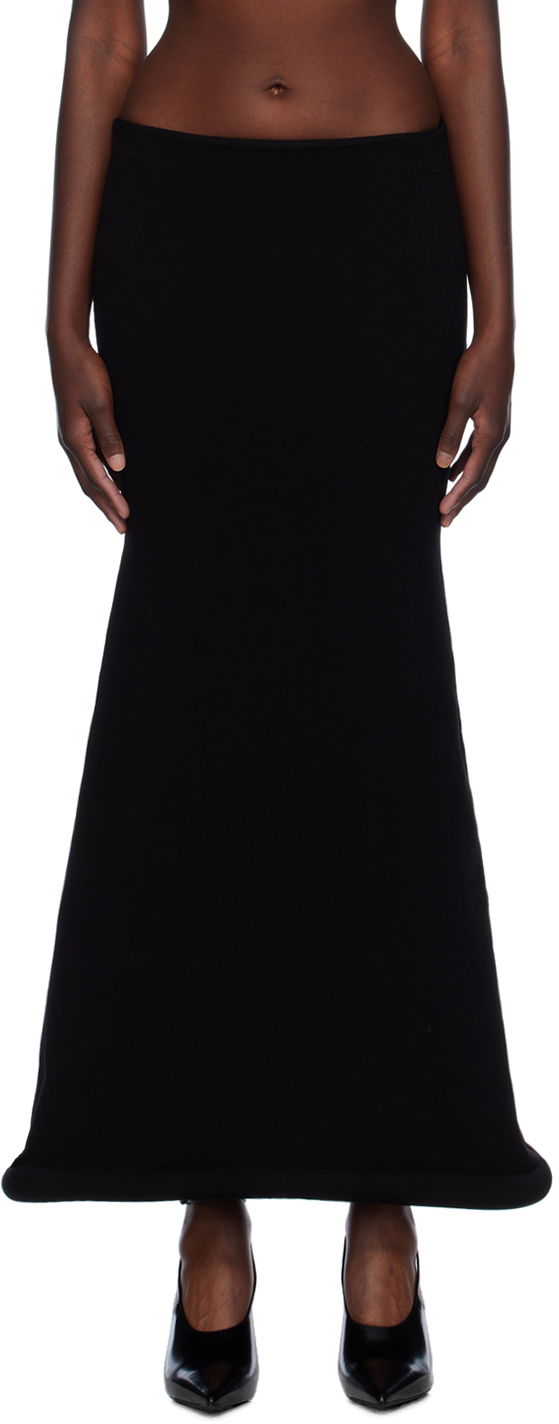 Hame Jean Paul Gaultier Jean Paul Gaultier 'The Knit 3D' Maxi Skirt Musta | 24/30-F-JU120-M081-00