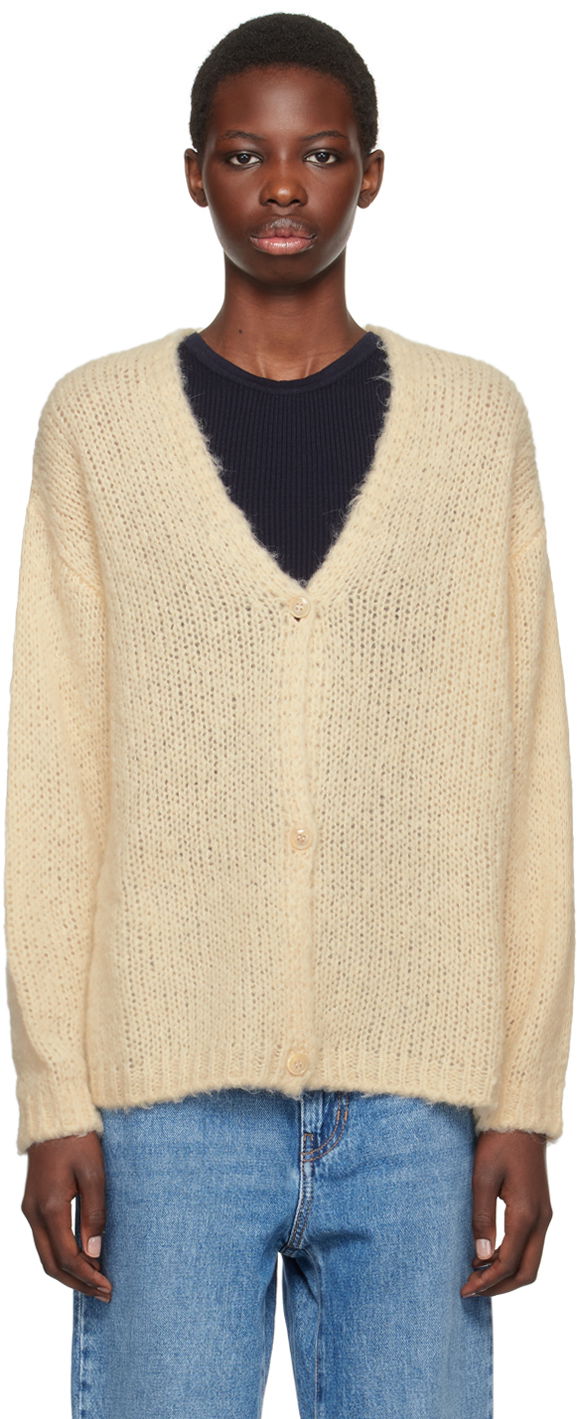 Villapaita Max Mara Max Mara Women's Arduino Knit Cardigan Beige | 2425346011600