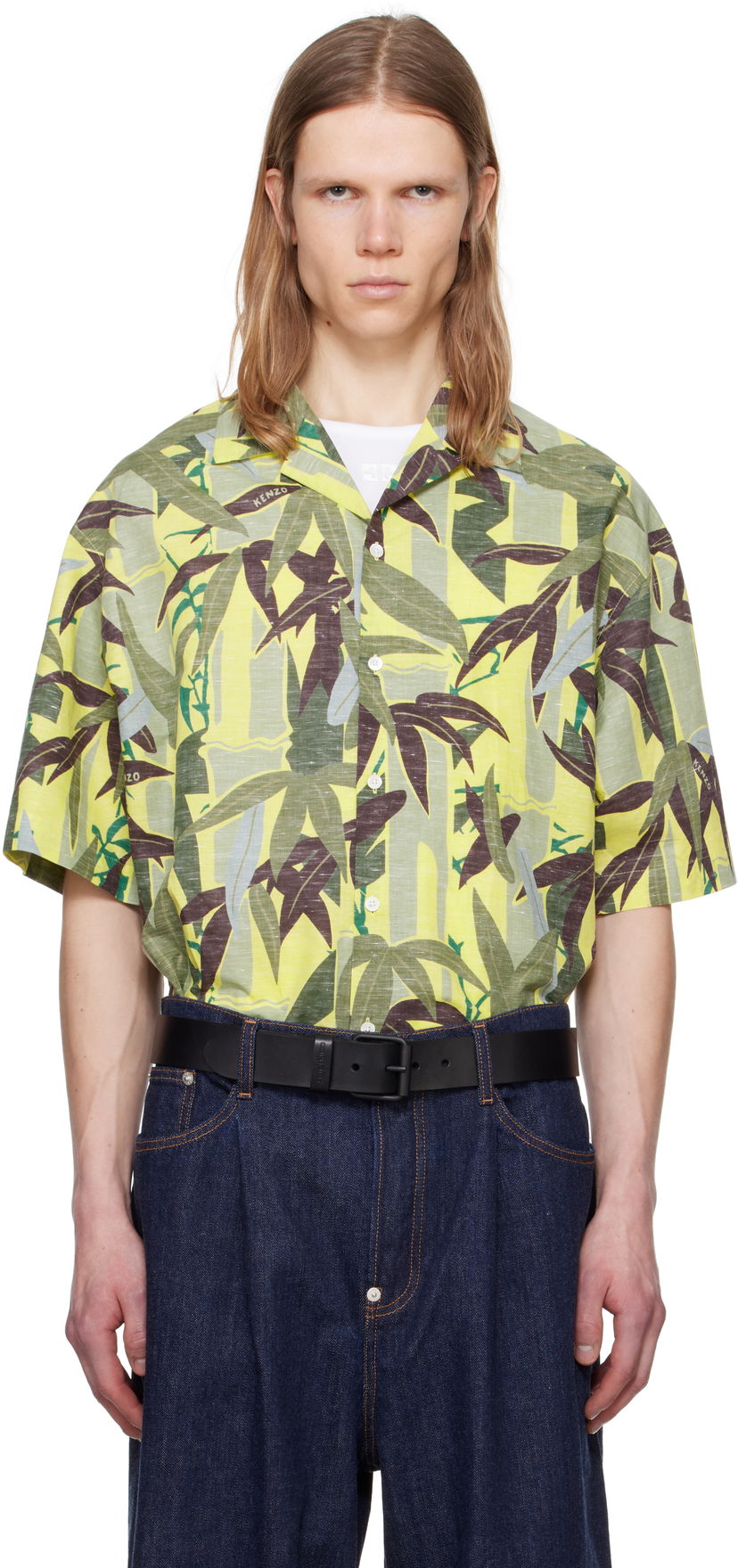 Paita KENZO Kenzo Paris 'Chiku-Rin Camo' Short Sleeve Shirt Keltainen | FF55CH1309P1