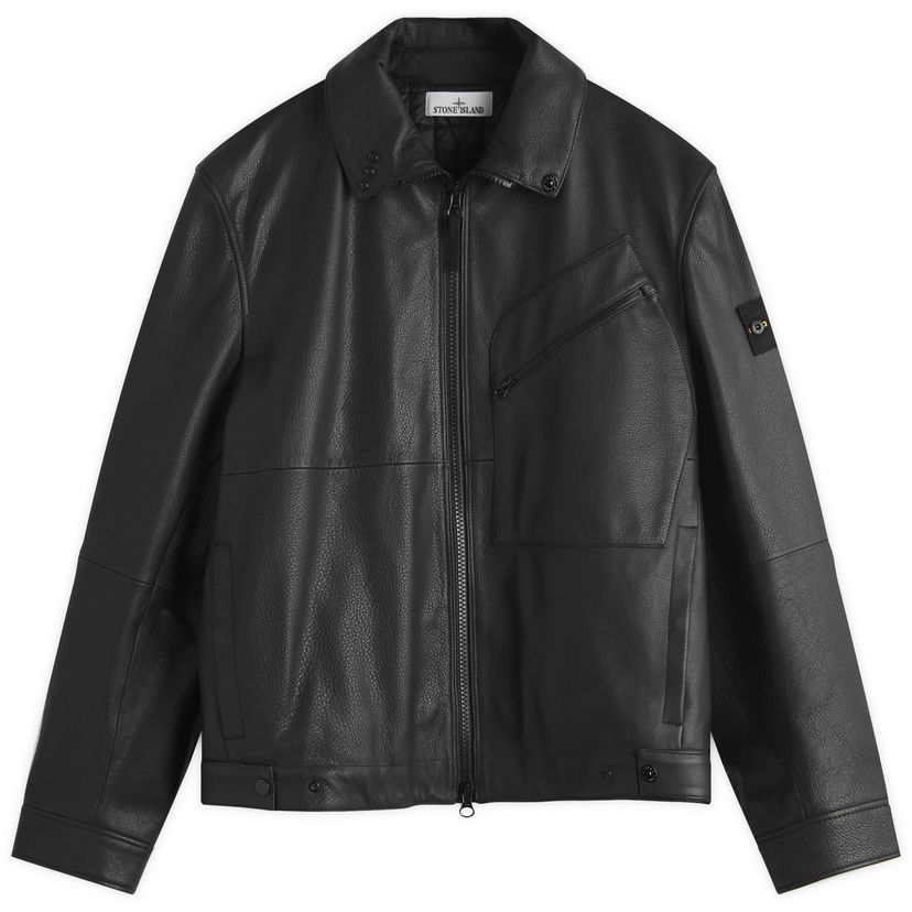 Takki Stone Island PrimaLoft Leather Jacket Musta | K2S150100002-V0029