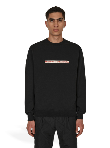 Huppari Stockholm (Surfboard) Club Logo Crewneck Sweatshirt Musta | MU1B90 001