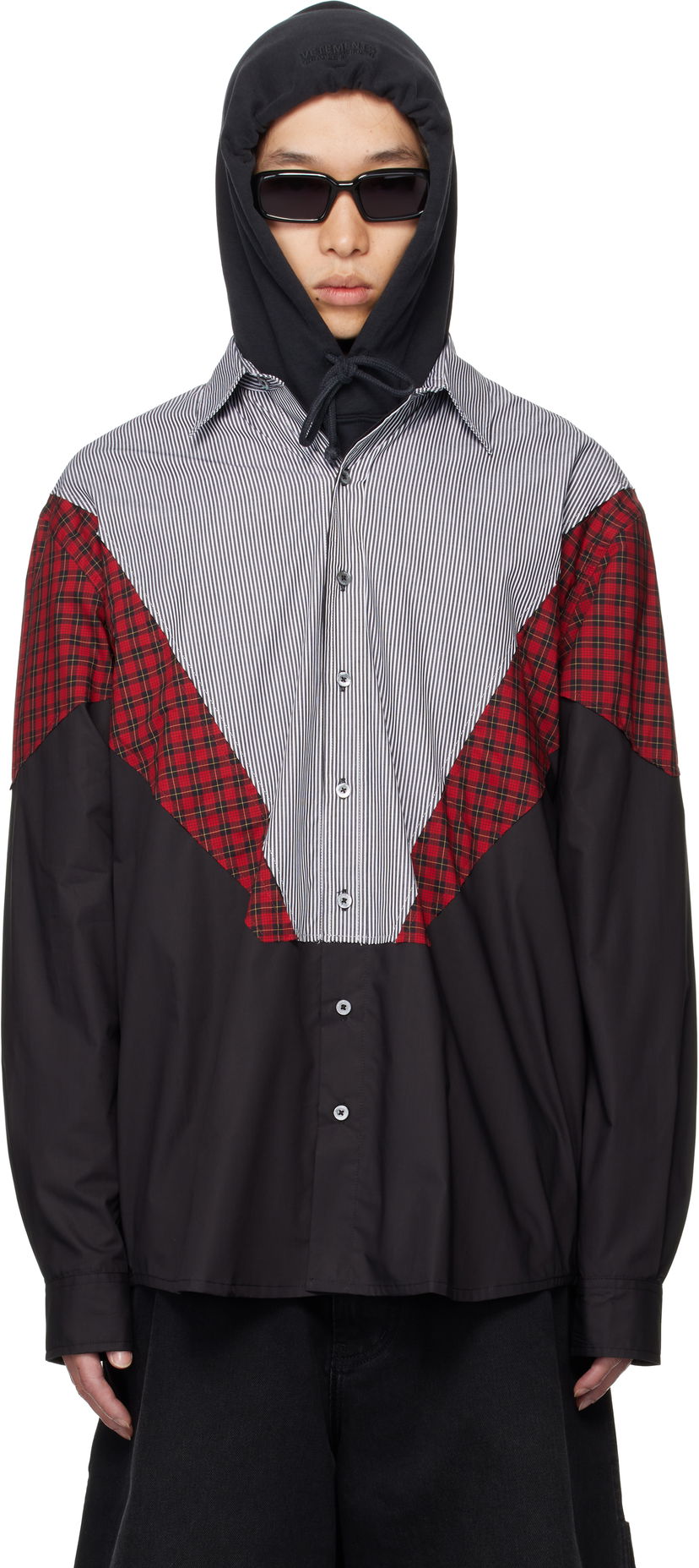 Paita VETEMENTS VETEMENTS Tracksuit Panelled Shirt Musta | UH76SH860BR