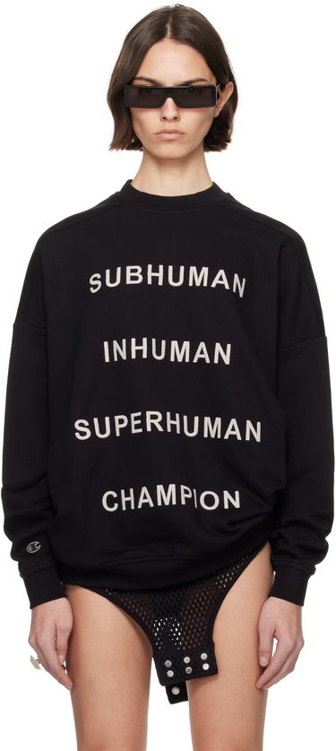 Huppari Rick Owens Rick Owens Champion Edition Jumbo Sweatshirt Musta | CW01E1669 CHFE, 0