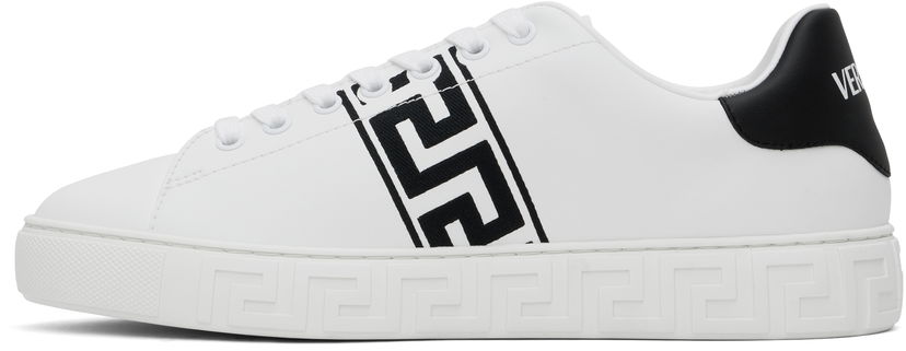 Tennarit ja kengät Versace White Embroidered Greca Sneakers Valkoinen | 1014460_1A00776