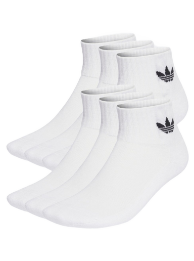 Sukat adidas Originals Mid Ankle Socks –⁠ 6 pack Valkoinen | IJ5627