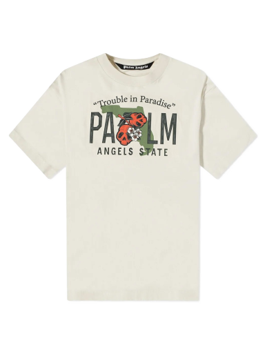 T-paita Palm Angels East Coast Vintage Tee Beige | PMAA072S23JER0040110