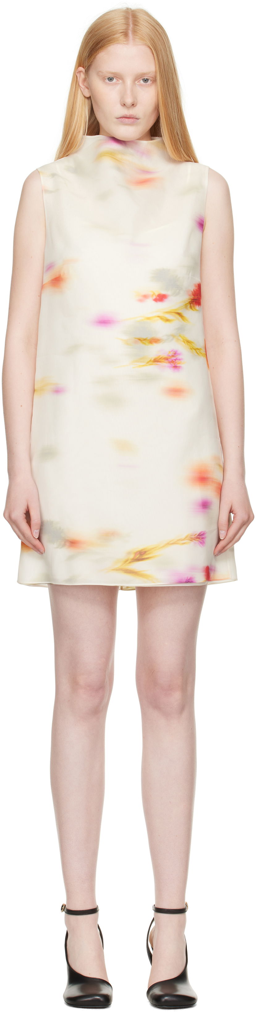 Mekko FERRAGAMO Ferragamo Blossom Flower Reversible Minidress Valkoinen | 781220