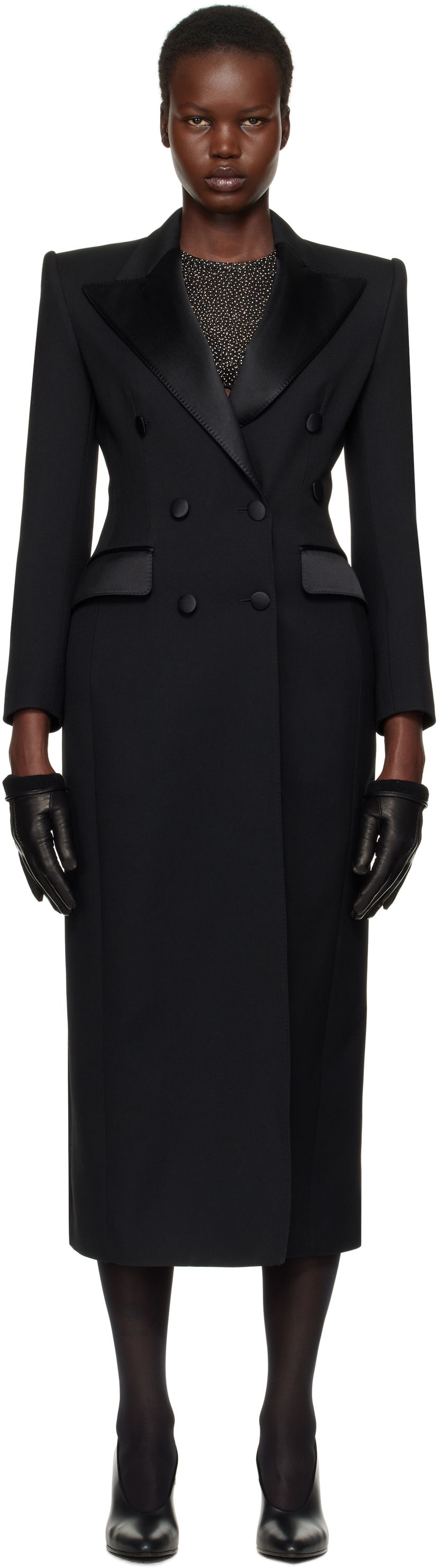 Trenssitakki Dolce & Gabbana Dolce&Gabbana Double-Breasted Tuxedo Coat Musta | F0W2FT FU272