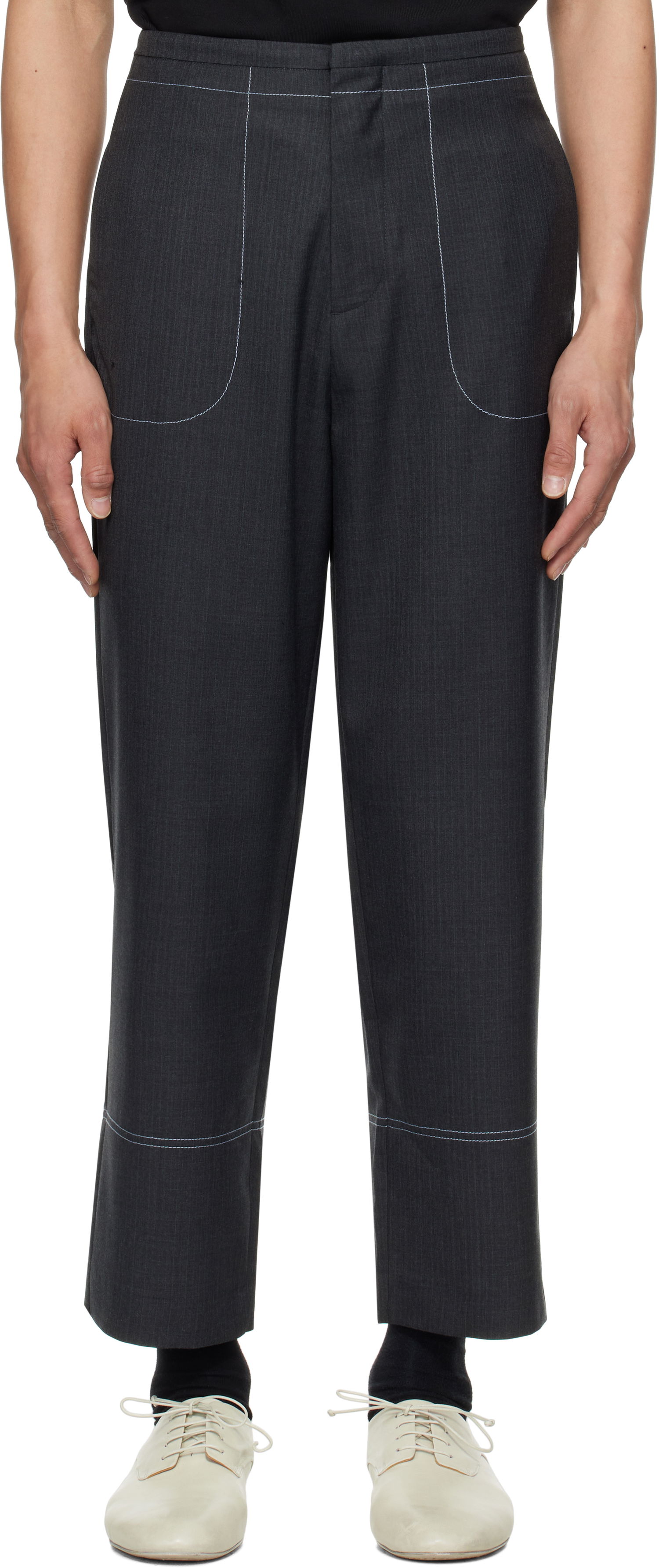 Housut ADER ERROR ADER error Product. 81 Pinstripe Cropped Trousers Harmaa | BO01SSSA0204GR, 0