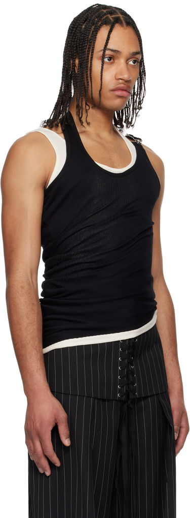 Tankkitoppi Jean Paul Gaultier Jean Paul Gaultier 'The Red Draped Double' Tank Top Musta | 25/34-F-DB053-J092-0003, 1