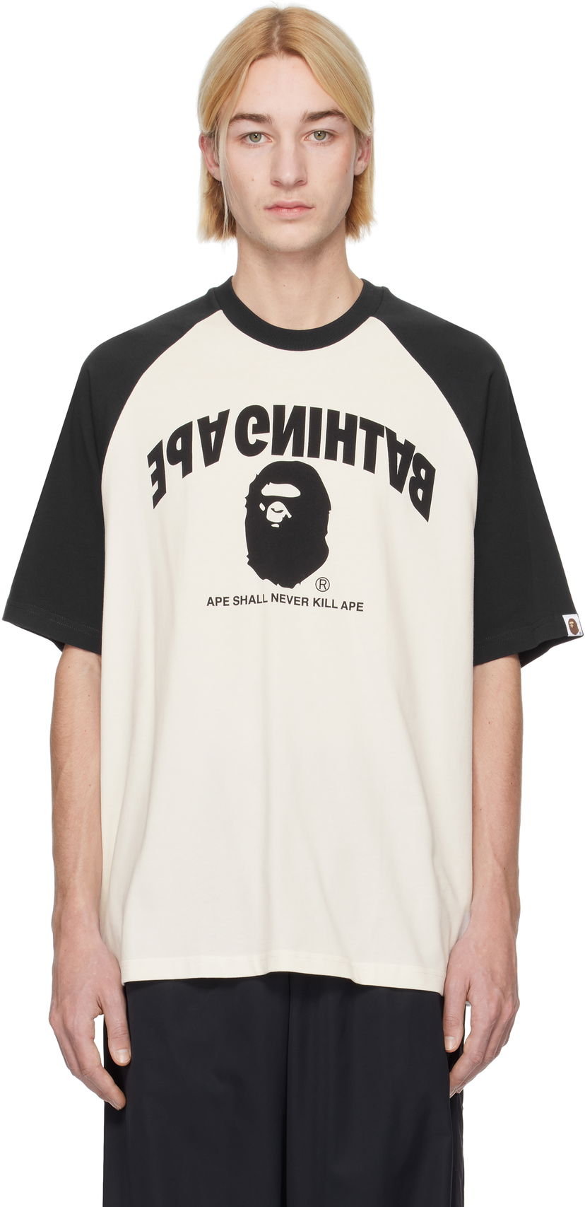 T-paita BAPE Relaxed Fit Raglan T-Shirt Valkoinen | 001CSK801303M