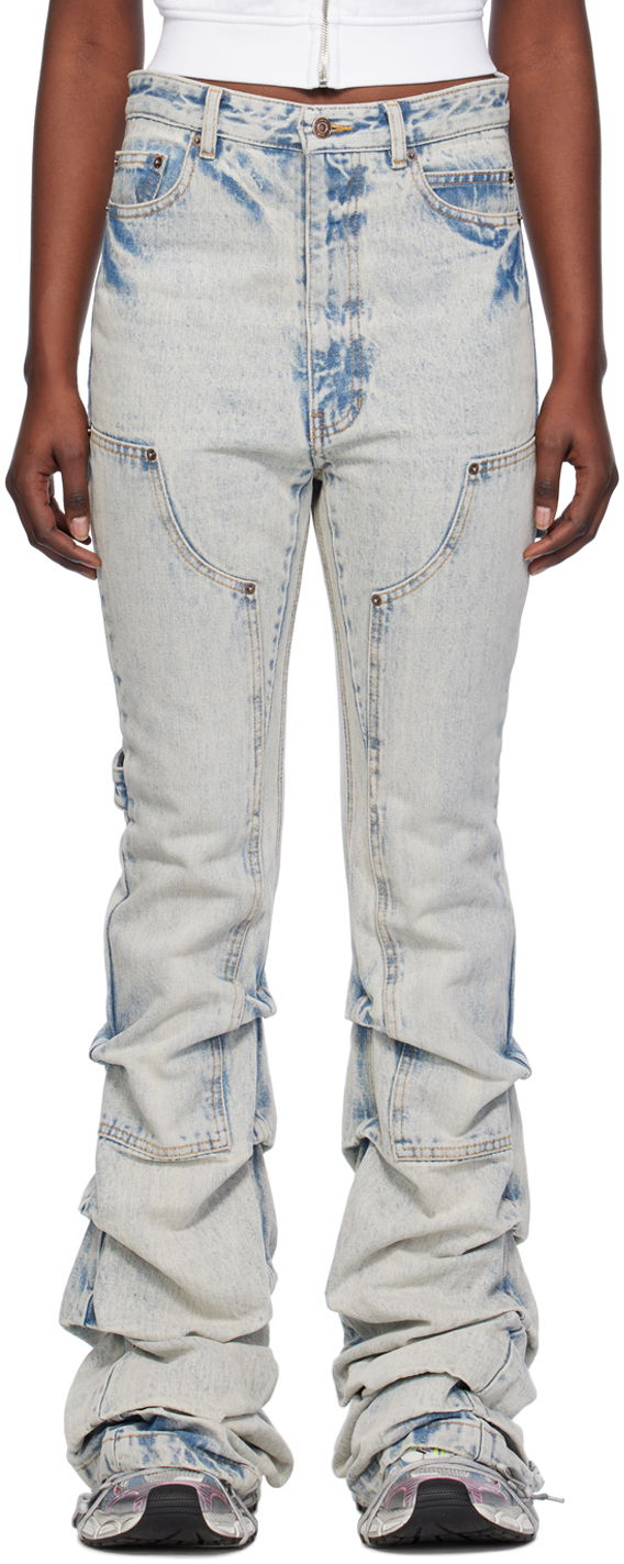 Jeans We11done We11done Wrinkled Denim Jeans Sininen | WD-DP0-24-338-W-IC
