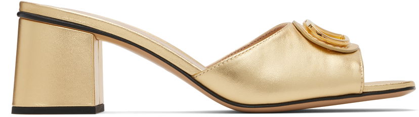 Tennarit ja kengät Valentino Valentino Garavani VLogo Signature Heeled Slide Sandals Metallinen | 7W2S0MH7KDR