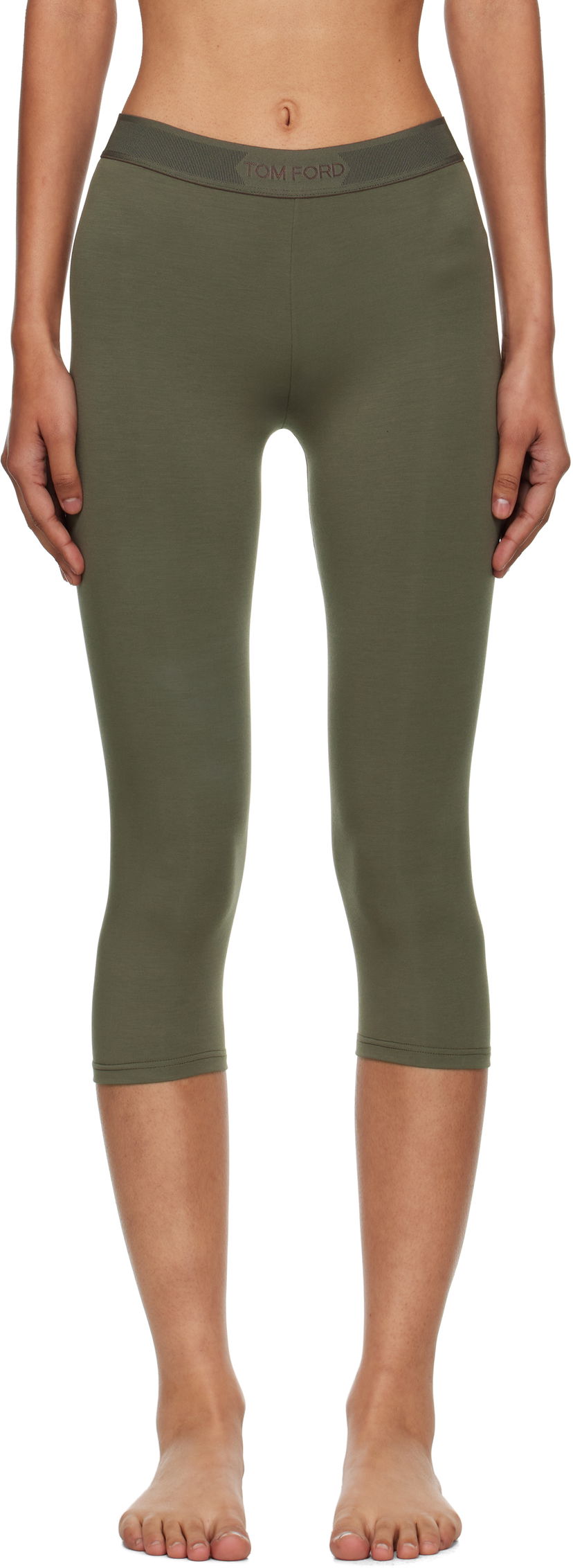 Leggingsit Tom Ford Tom Ford Modal Yoga Capri Leggings Vihreä | PAJ102-JEX166
