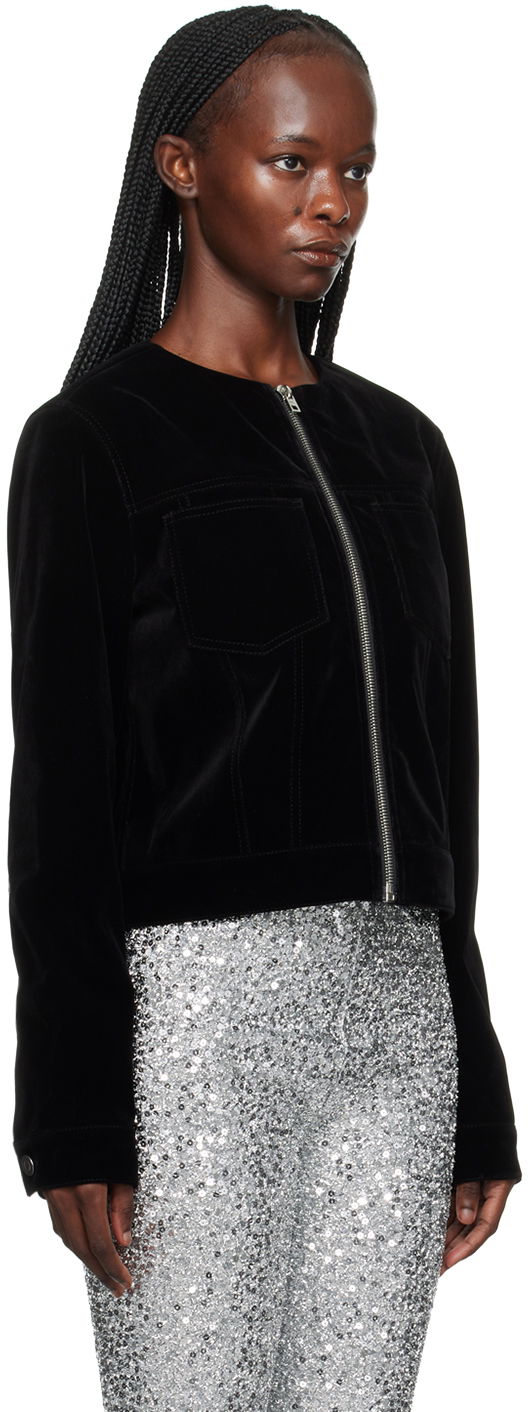 Takki We11done Velvet Zip-Up Jacket Musta | WD-JK3-23-018-W-BK, 1