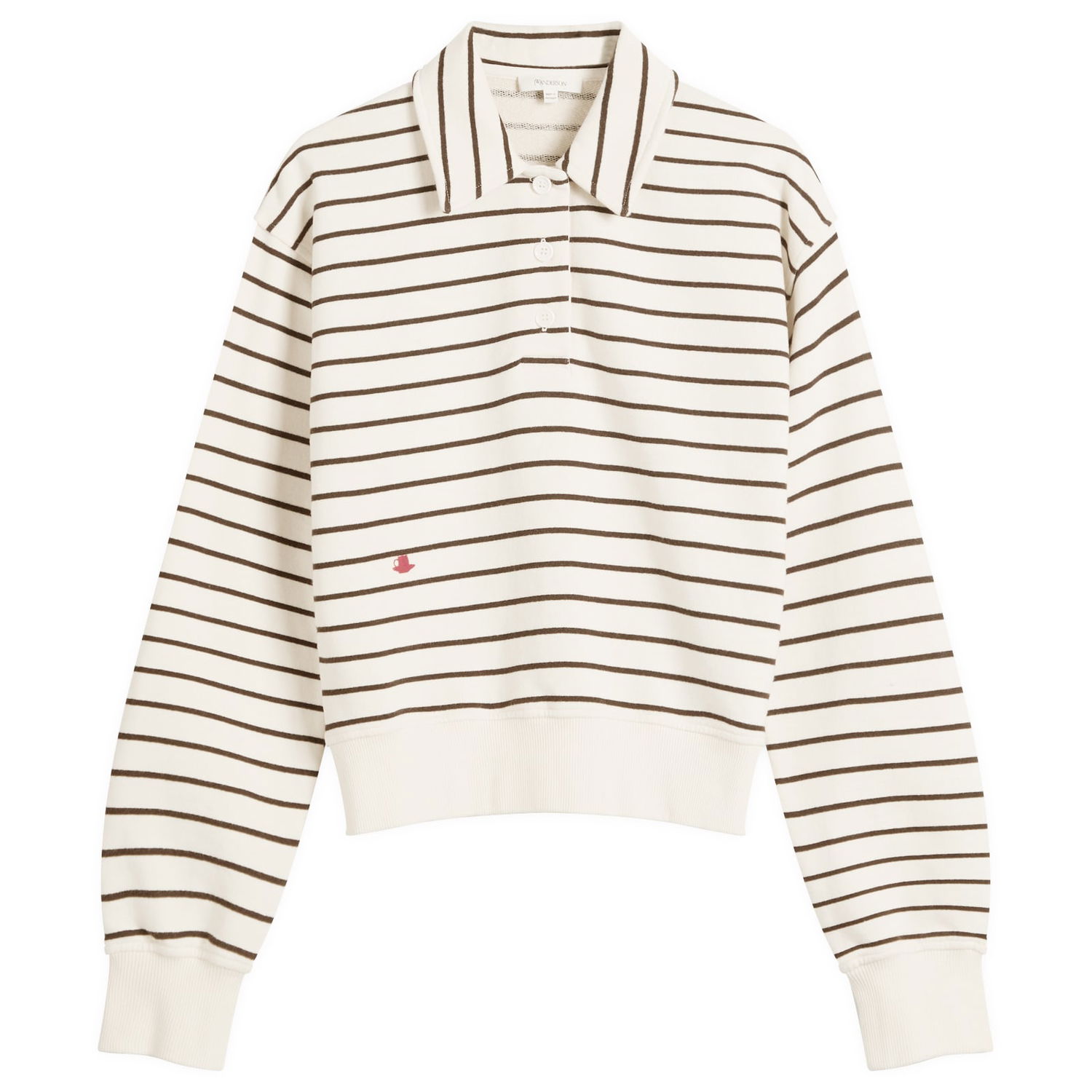 Huppari JW Anderson JW Anderson Striped Polo Sweatshirt, Size Large Valkoinen | JW0243-PG1857-036, 0