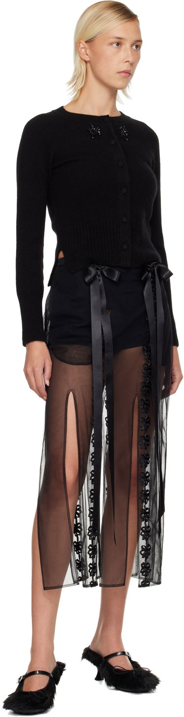 Villapaita Simone Rocha Simone Rocha Embellished Cashmere Cardigan Musta | COMK3B 0667, 3