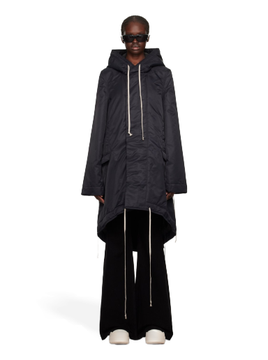Takit Rick Owens DRKSHDW Fishtail Coat Musta | DS02C5900 BR