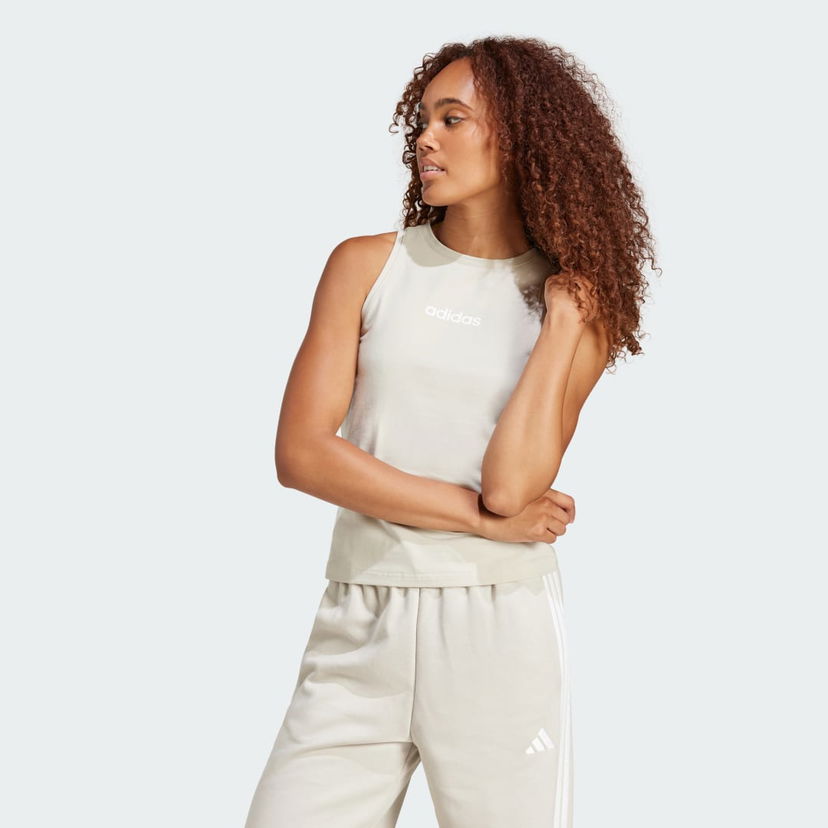 Tankkitoppi adidas Performance Essentials Slim-Fit Cotton Tank Top Beige | JC5790